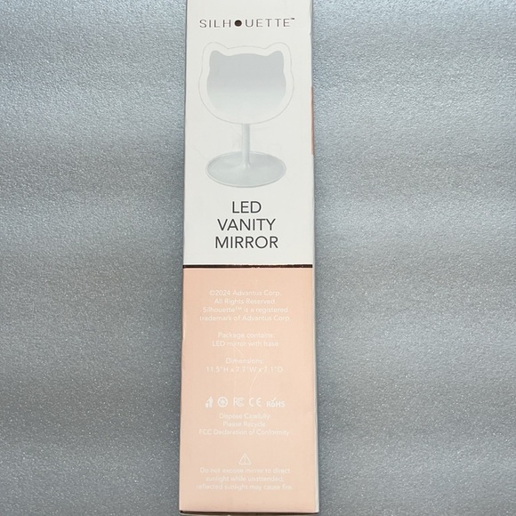 🆕 Silhouette LED Vanity Cat Mirror Shape Your Space White Accessory Tray Stand - Picture 5 of 6